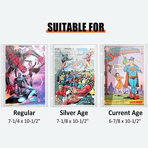 Comic Book Bags, Binder Sleeves for Comic Books, 12 Pack Comics Protector Bags - Image 6