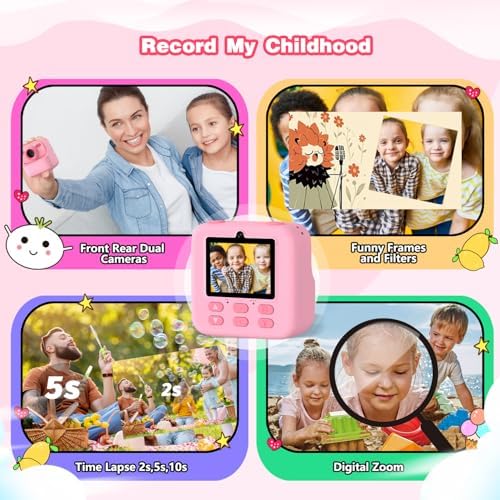 masterbee Kid Camera Instant Print Photo, Birthday Gifts for Girls and Boys, Kids Digital Camera Toys, 1080P HD Video, 3 4 5 6 7 8 9 10 11 12 Year Old Boy Gifts/Girl Gifts - Image 3