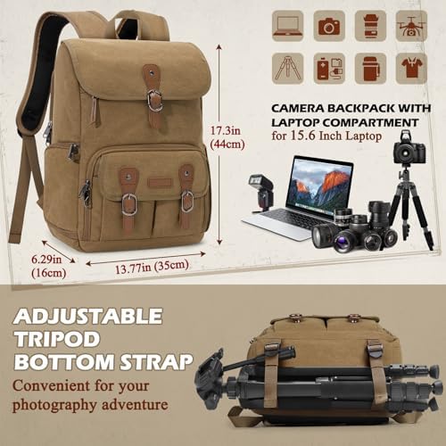 RAINSMORE Camera Backpack, DSLR SLR Mirrorless Camera Bag for Photographer - Image 5