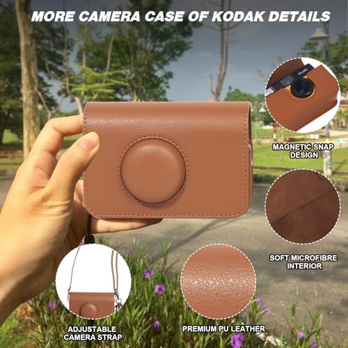 Camera Case for KODAK EKTAR H35 H35N Half Frame Film Camera, Brown - Image 4