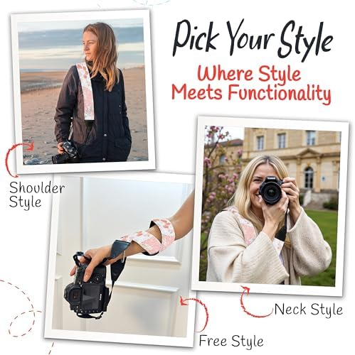 Art Tribute Camera Strap - Shoulder, Crossbody & Neck Camera Strap for Photographers, Fits All Cameras, Canon Nikon Sony Fujifilm, Padded Strap W/Quick Release, Embroidered Cotton & Leather Ends - Image 6