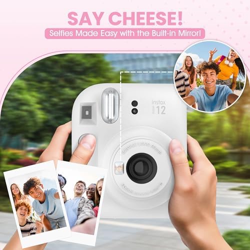 Fujifilm Instax Mini 12 Instant Camera Clay White + Minimate Custom Designed Case + Fuji Instax Film 10 Sheets & Photo Album - Image 3