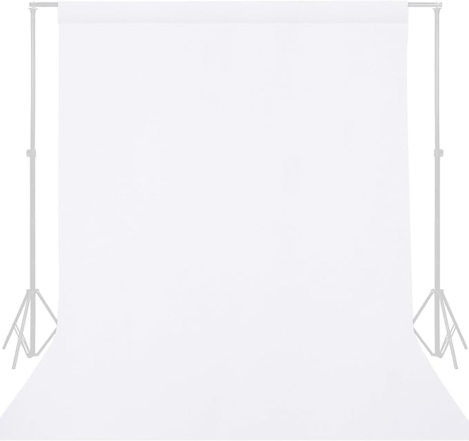 GFCC 5FTx7FT White Backdrop Background for Photography Photoshoot | Non-Reflective, Polyester Curtain, Easy Hang, Multipurpose Screen for Studio Photo Booth, Video Recording, Portrait, Party by GFCC