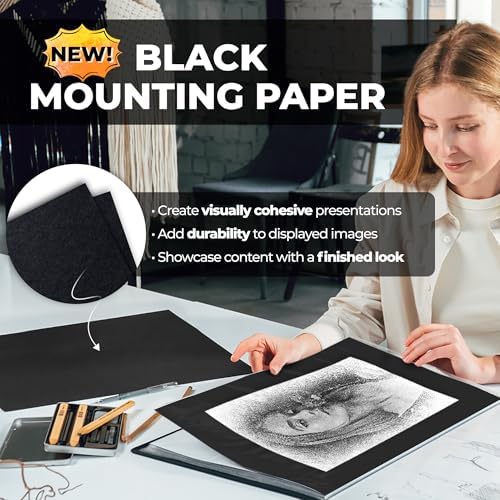 Dunwell 12x18 Art Portfolio Binder, 24-Sleeve, Mounting Paper, Silver - Image 3