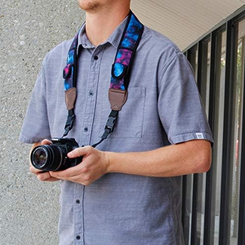 USA Gear TrueSHOT Camera Strap Neoprene Camera Straps - Padded Neck Strap, Accessory Pocket, and Quick Release Buckles - Compatible with Canon, Nikon, Sony and More DSLR and Mirrorless Camera - Galaxy - Image 6