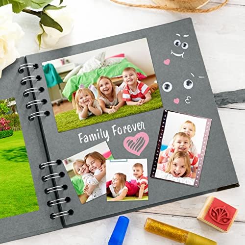 Bstorify Square Scrapbook Photo Albums 7 x 7 Inch Grey Hardcover with Ribbon Closure - Ideal for Scrapbooking, Art & Craft Projects - Image 5