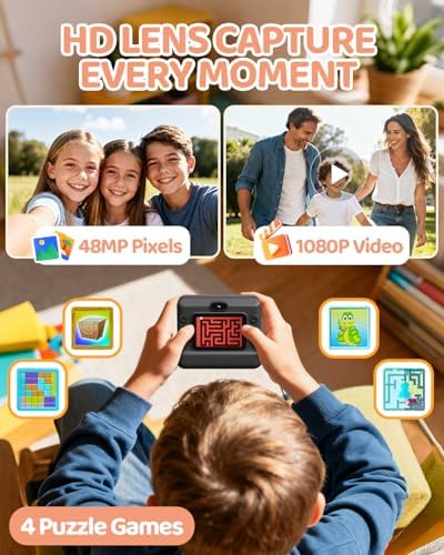 CalineGam Kids Instant Print Camera, 1080P HD Dual Lens with 32GB Card | 2.4" Screen Kids Camera with 3 Paper Rolls, 16X Zoom, Christmas Birthday Gifts for Girls and Boys Age 3-12 - Image 5