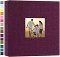 potricher Photo Album 4x6 Pictures, 200 Pockets, Linen Cover, Purple by potricher