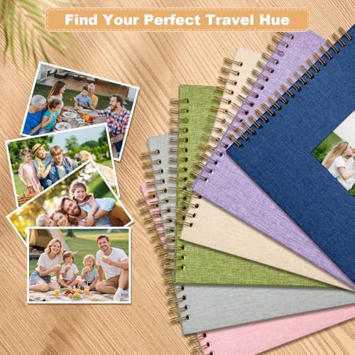 Scrapbook Photo Album Linen Cover, 8 x 8 Inch Hardcover Kraft White Pages Memory Book, for Travel Wedding Guest Book Christmas Baby Shower (20 Sheets/ 40 Pages,Blue) - Image 7