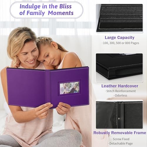 Popotop 4x6 Photo Album Holds 500 Pictures, Vegan Leather Hardcover - Image 4