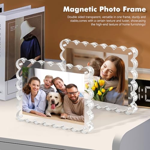 Chivalral 5x7 Magnetic Acrylic Frames 3 Pack,10+10mm Desktop Displays - Image 2