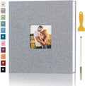 Photo Album Self Adhesive Pages Scrapbook, 11x10.6 Grey 40 Pages by Aenbuslm