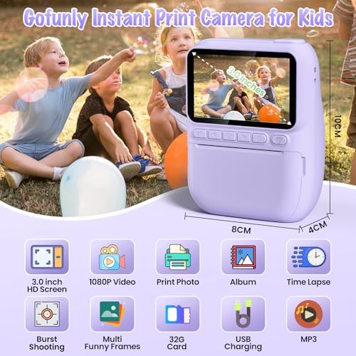 Kids Camera Instant Print, 3.0" HD 32MP Kids Camera - Image 4
