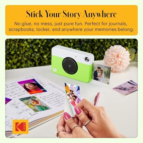 Kodak Printomatic Full-Color Instant Print Camera Starter Bundle + Carrying Case + Zink 20pk Photo Paper - Colorful Photos On 2x3 Sticky-Back Paper - Fun Gift for Birthday Christmas Holiday - Green - Image 5