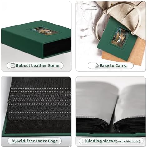 Popotop 4x6 Photo Album Holds 100 Pictures, Vegan Leather Hardcover - Image 4