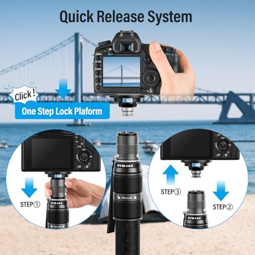 SIRUI SVM-145 Carbon Fiber Rapid Monopod, One-Step Height Adjust, 57" - Image 3