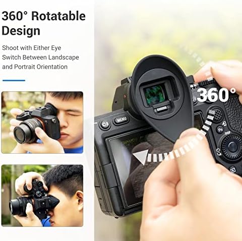 [Large Version] A7IV A7RV A9III A7SIII A1 Eyecup Eyepiece, Camera Viewfinder Eyeshade for Sony Alpha A7M4 A7R5 A9M3 A7S3 A1, 360 Rotating Extension Oval Design, Replace Sony FDA-EP19 Eye Cup - Image 3