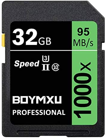 Professional 1000x Class 10 U3 Memory Card - 32GB, Compatible with Computers, Cameras & Camcorders, Up to 95MB/s Read Speed, Green/Black by BOYMXU