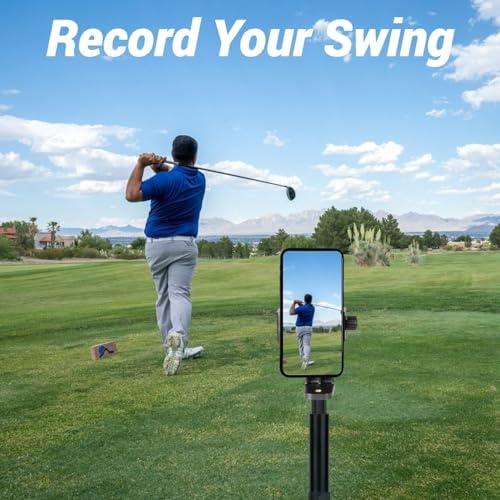 Golf Monopod Selfie Stick, 52" Adjustable Height Golf Phone Stand for Recording Swings, Golf Swing Analyzer Phone Holder for Training Aid, Easy to Install, Compatible with Smartphone & Action Camera - Image 2