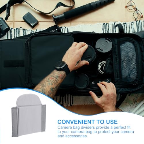 PATIKIL Camera Bag Divider, 2Pcs 6.5"x6.3"x0.55" Shockproof Camera Bag Inserts Separator Pad Protective Lens for Nikon Camera DSLR Protect Bag Organizer Universal Divider Cushion, Gray - Image 4