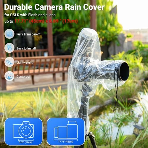 2PCS Clear Camera Rain Cover Sleeve with Flash for Camera + Lens up to 18" - Image 3