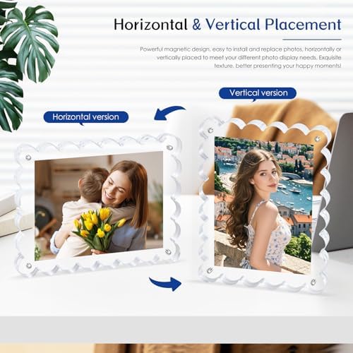 6x8 Magnetic Photo Frame 2pack,12+12mm Thick,Scalloped Edges - Image 5