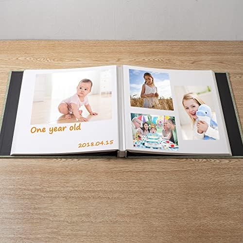 Large Photo Album Self Adhesive Scrapbook Album for 4×6 8×10 Pictures DIY Magnetic Linen Cover Album 60 Pages for Family Wedding Gifts with Metal Pen and Plastic Board - Image 2
