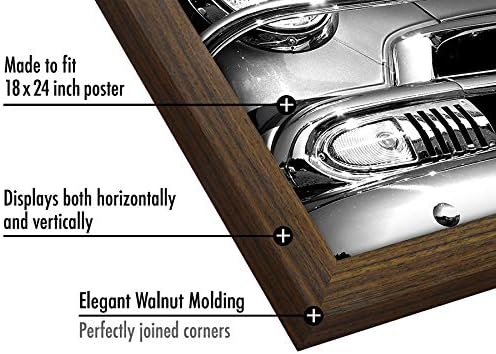 Americanflat 18x24 Poster Frame - Mahogany Engineered Wood with Polished Plexiglass - Wide Picture Frame for Vertical or Horizontal Wall Display - Epic Collection - Mahogany - Image 4