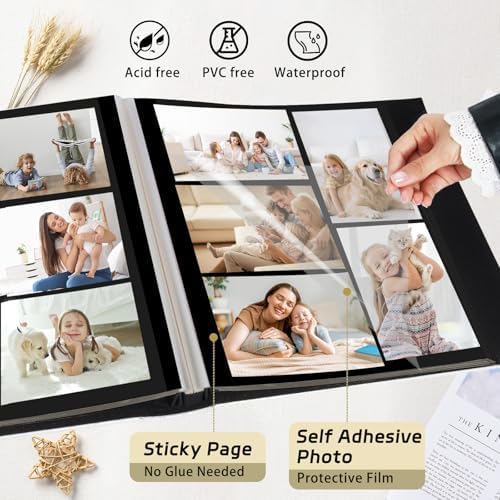 RECUTMS Self Adhesive Photo Album, Leather Scrapbook Album DIY 60 Pages - Image 2