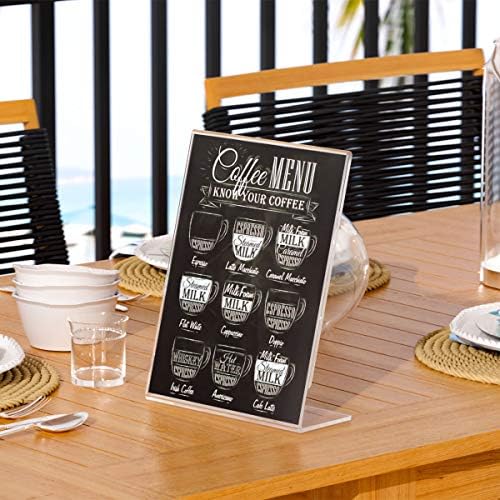 NIUBEE 5x7 Acrylic Sign Holder Vertical L-Shape Picture Frame 6 Pack - Image 4