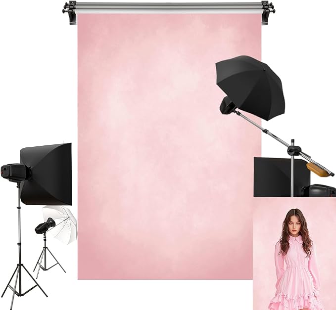 Kate 8x8ft/2.5x2.5m Pink Backdrops Abstract Sweet Girls Pink Seamless Portrait Background Photo Studio Props by KateBackdropforPhotography