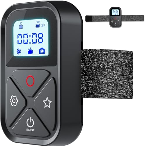 Remote Control for GoPro, TELESIN Magnetic Wireless Remote Controller with LCD Display Wrist Strap for Go Pro Max GoPro Mini Hero 12 11 10 9 8 Bike Motorcycle Cycling Hiking POV Selfie Accessories by telesin