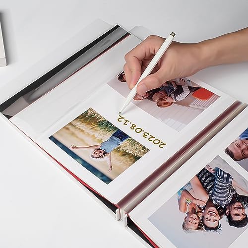 Photo Album Self Adhesive Scrapbook Album for 4×6 Pictures DIY Magnetic Linen Cover Album 15 Sheets/30 Blank Pages for Family Wedding, Birthday, Christmas, Anniversary (White) - Image 5