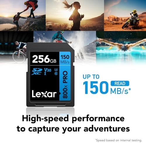 Lexar 256GB 800x PRO SD Memory Card, 150MB/s Read, 4K, V30, U3, UHS-I - Image 2