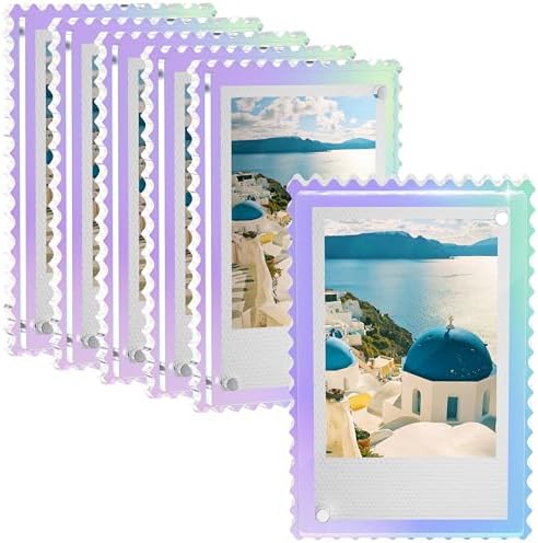 WINKINE Polaroid Magnet Frames for Refrigerator, Instax Magnetic Photo Frames, 2x3 Picture Frame Scalloped for Fujifilm Instax Mini & Polaroid Film, Wallet Size Picture Display by WINKINE