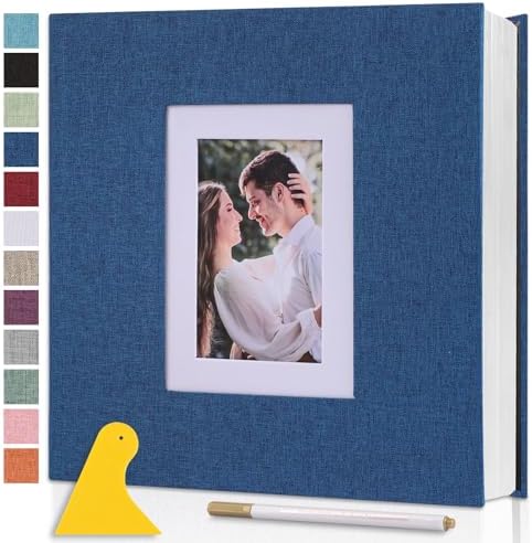 Photo Album Self Adhesive Pages Large 11x10.6 Blue 60 Pages by Semfalbuums