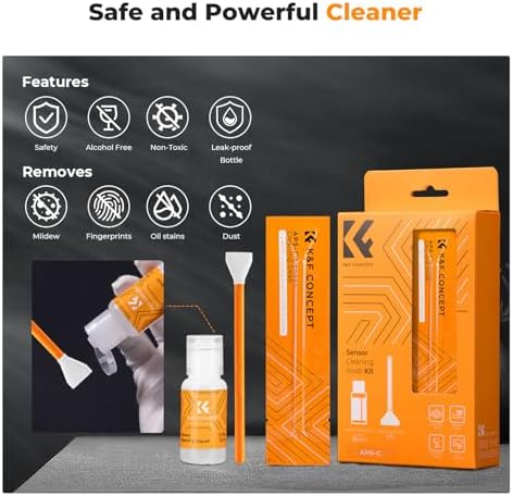 K&F CONCEPT 16mm APS-C Sensor Cleaning Kit, with 20ml Sensor Cleaner - Image 6