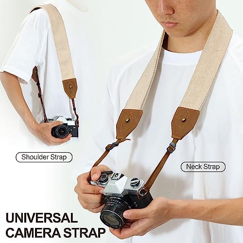 Padwa Lifestyle 2" Wide Classic Crazy Horse Art Cowhide Head Cotton Camera Straps for Photographers - Image 3
