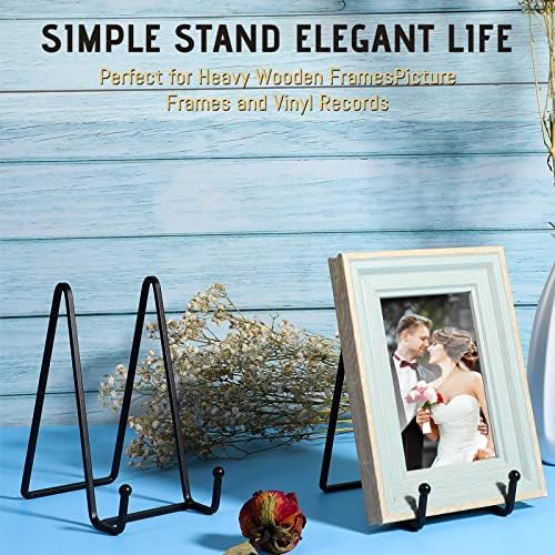 Mixweer Plate Stands for Display 18 Pack 6 Inch Plate Holder Display Stands Picture Frame Holder Metal Frame for Decorative Supplies, Book, Photo, Easel, Platter, Tabletop Art(Black) - Image 4