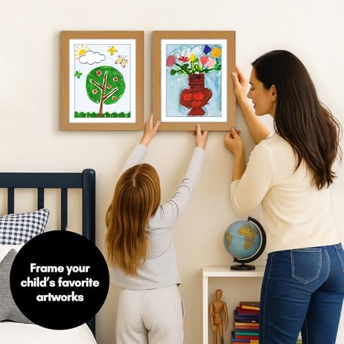 Americanflat 8.5x11 Changeable Kids Art Frame 2-Pack - Dark Oak - Image 2