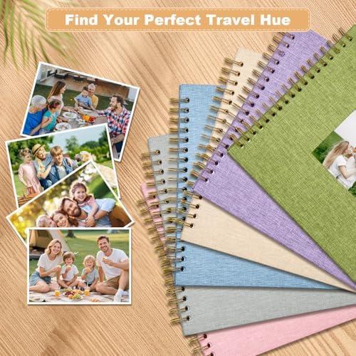 Scrapbook Photo Album Linen Cover, 8 x 8 Inch Hardcover Kraft White Pages Memory Book, for Travel Wedding Guest Book Christmas Baby Shower (20 Sheets/ 40 Pages,Matcha) - Image 7