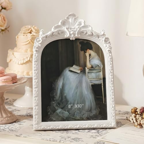 Cuspin 8x10 White Arched Picture Frame Vintage Elegant Decorative Frame - Image 3