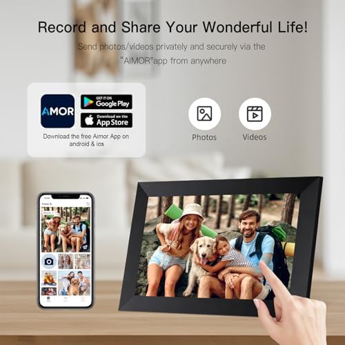 Anna Bella Digital Picture Frame 10.1 Inch IPS HD Touch Screen WiFi Smart Digital Photo Frame with 32GB Storage, Auto-Rotate, Easy Setup to Share Photos or Videos Remotely via AiMOR APP Black - Image 6