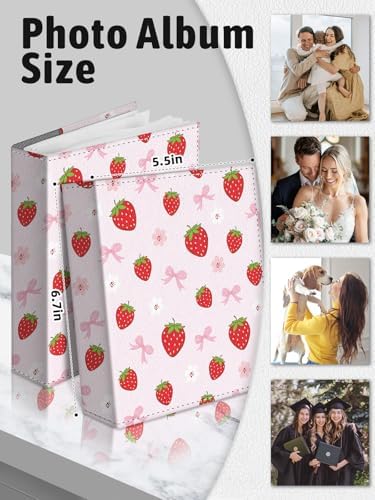 Photo Album 4x6, 56 Pockets Small Picture Book Strawberry Bow - Image 6