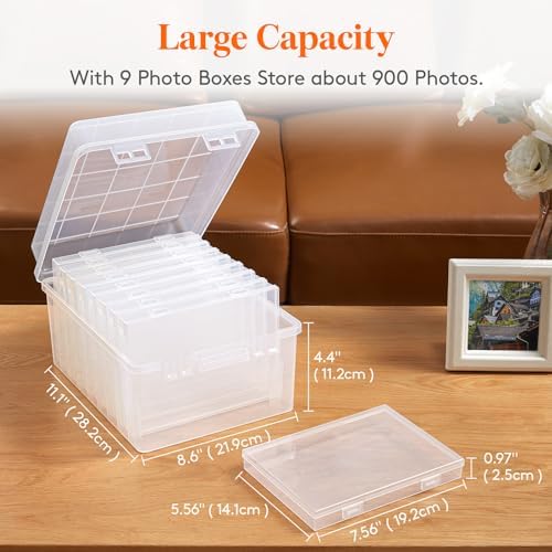 Lifewit 18 Pcs 5"x7" Photo Storage Box, Acid-Free, Clear - Image 2