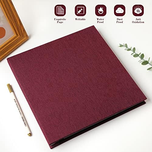 Spbapr Large Photo Album Self Adhesive Linen Cover Magnetic Scrapbook Album DIY Scrap Book 60 Black Sticky Pages for 3x5 4x6 5x7 8x10 Pictures with A Metal Pen - Image 2
