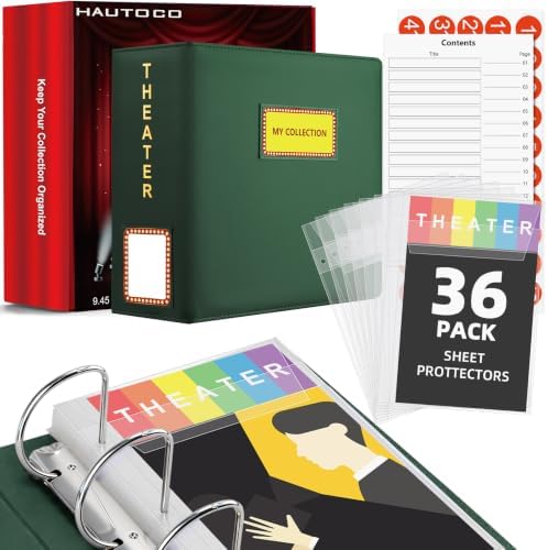 HAUTOCO Show-Bill Binder with 36 Sleeves for 8.5" x 5.5" Broadway Programs by HAUTOCO