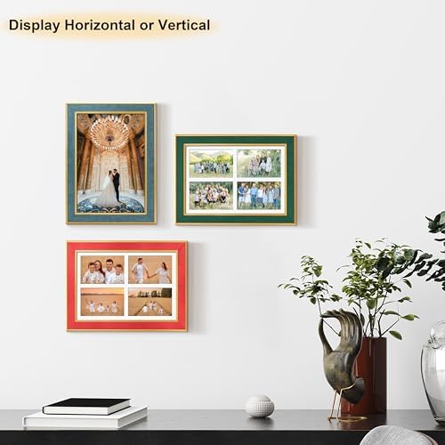 Suede 9x13 Picture Frame Display 4 Opening Picture Frames Collage 4x6 Wall Decor with Mat,Multi Photo Frame for Plexiglass,Wall Decor,1Pack,Red - Image 6