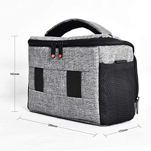 FOSOTO Compact SLR/DSLR Stylish Camera Bag Case Compatible for Nikon P900 B500 D3500 D5600 D7500, Canon EOS T6 T7i T5 4000D 80D, Sony A73 Mirrorless Camera Shoulder Case Waterproof Rain Cover (Gray) - Image 6