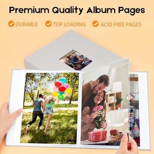 Aevdor 8.5x11 Photo Album, Holds 72 Photos, Linen Cover, Grey - Image 5